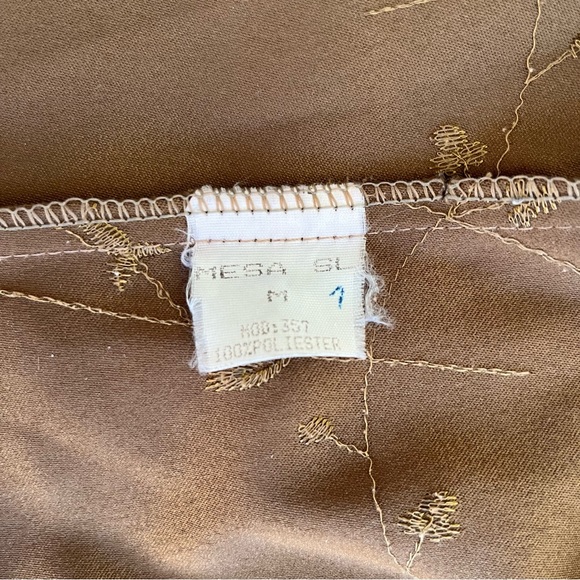 Embroidered Tan Button-Down - Picture 4 of 4